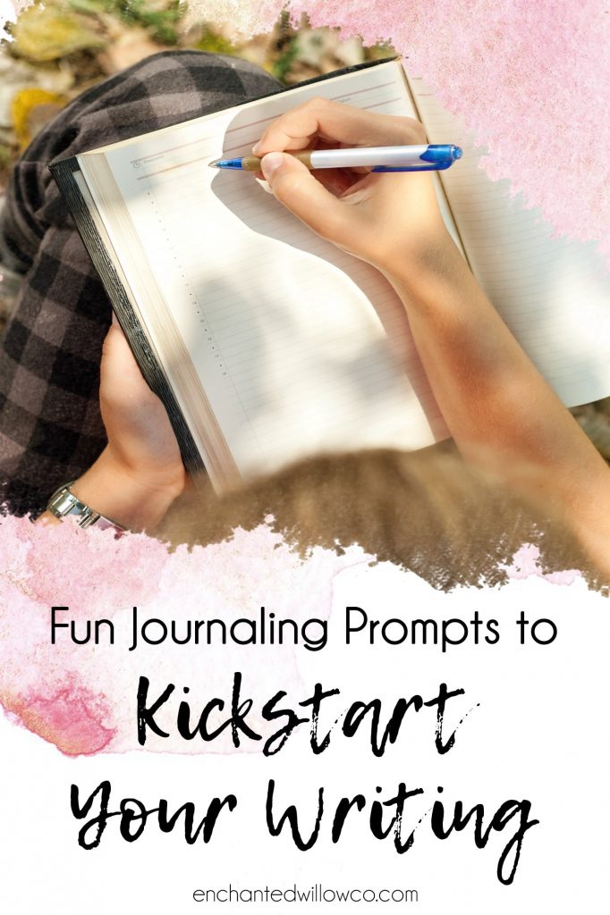 woman journaling blank notebook